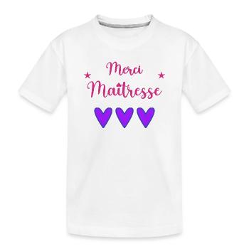 MAÎTRESSE. MERCI. MERCI MAÎTRESSE - T-shirt bio Premium Enfant - blanc - Devant