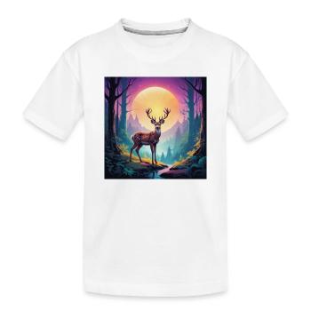 Hirsch im Wald - Kinder Premium Bio T-Shirt - Weiß - Vorne