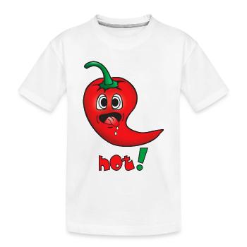 Piment rouge vif - émoticône drôle - chaud - T-shirt bio Premium Enfant - blanc - Devant