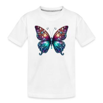 Papillon Diamant Diamants Cristaux Cristal - T-shirt bio Premium Enfant - blanc - Devant
