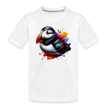 Papageitaucher - Kinder Premium Bio T-Shirt - Weiß - Vorne