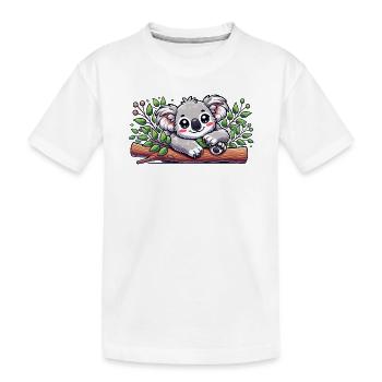 L’adorable koala ours sur une branche d’eucalyptus - T-shirt bio Premium Enfant - blanc - Devant