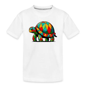 Harlequin Tortoise - Kids' Premium Organic T-Shirt - white - Front