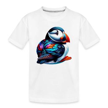 Papageitaucher - Kinder Premium Bio T-Shirt - Weiß - Vorne