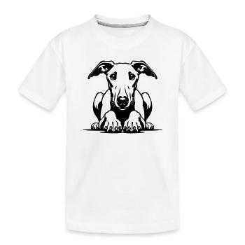 Whippet Kopf mit Pfoten - Kinder Premium Bio T-Shirt - Weiß - Vorne