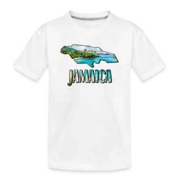 Aquarell Landkarte Jamaica - Kinder Premium Bio T-Shirt - Weiß - Vorne