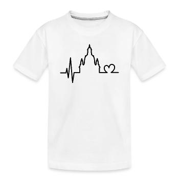 Herzschlag Liebe Dresden Frauenkirche Symbol Logo - Kinder Premium Bio T-Shirt - Weiß - Vorne