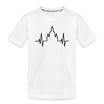 Herzschlag Frauenkirche Dresden Puls Logo Symbol - Kinder Premium Bio T-Shirt - Weiß - Vorne