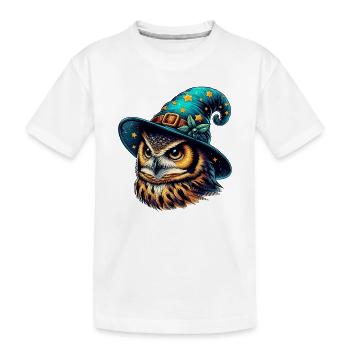 Hibou sorcier - T-shirt bio Premium Enfant - blanc - Devant