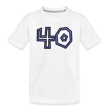 40. 40 ANS. 40e ANNIVERSAIRE. ANNIVERSAIRE 40 ANS. - T-shirt bio Premium Enfant - blanc - Devant