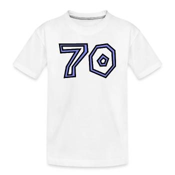 70. 70 ANS. 70e ANNIVERSAIRE. ANNIVERSAIRE 70 ANS. - T-shirt bio Premium Enfant - blanc - Devant