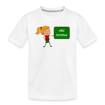 Einschulung ABC Schütze - Kinder Premium Bio T-Shirt - Weiß - Vorne
