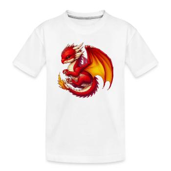 Drache - Kinder Premium Bio T-Shirt - Weiß - Vorne