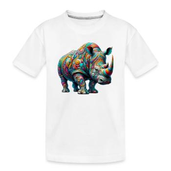 Nashorn - Kinder Premium Bio T-Shirt - Weiß - Vorne
