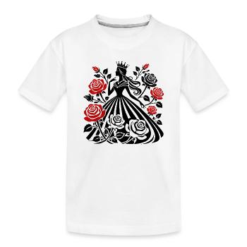 Queen with roses : Your elegance in full bloom - Kids' Premium Organic T-Shirt - white - Front