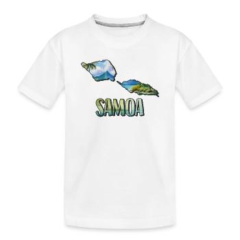 Aquarell Landkarte Samoa - Kinder Premium Bio T-Shirt - Weiß - Vorne