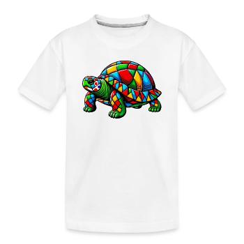 Harlequin Tortoise - Kids' Premium Organic T-Shirt - white - Front