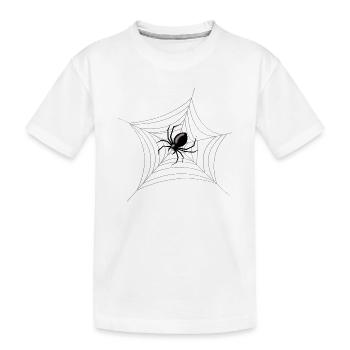 Effrayante Araignée d’Halloween dans sa toile - T-shirt bio Premium Enfant - blanc - Devant