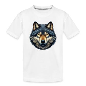 Wolf - Kids' Premium Organic T-Shirt - white - Front