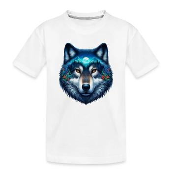 Wolf - Kids' Premium Organic T-Shirt - white - Front
