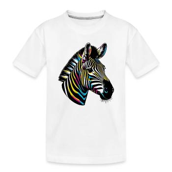 Zebra - Kinder Premium Bio T-Shirt - Weiß - Vorne