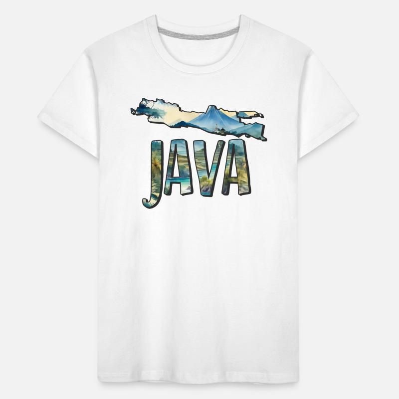 Watercolor Map Java Kids' Premium Organic T-Shirt