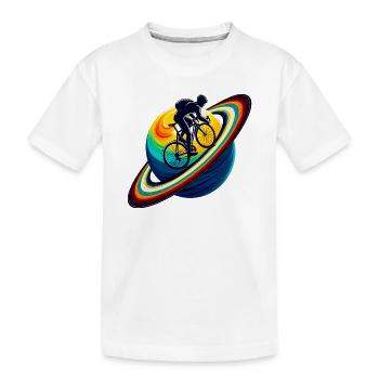 Cycliste sur Saturne - T-shirt bio Premium Enfant - blanc - Devant