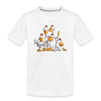 Funny Chickens for Chicken Lovers - Kids' Premium Organic T-Shirt - white - Front