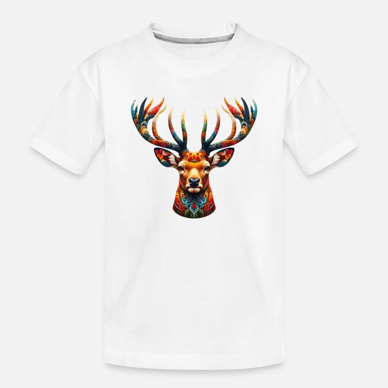 Hirsch - Kinder Premium Bio T-Shirt - Weiß