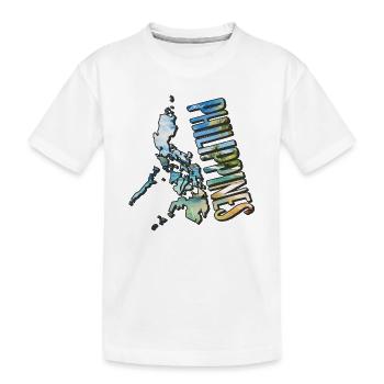 Aquarell Landkarte Philippinen - Kinder Premium Bio T-Shirt - Weiß - Vorne