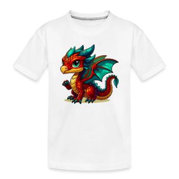 Drache - Kinder Premium Bio T-Shirt - Weiß - Vorne