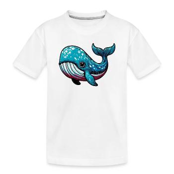 Wal - Kinder Premium Bio T-Shirt - Weiß - Vorne