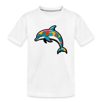 Delfin - Kinder Premium Bio T-Shirt - Weiß - Vorne