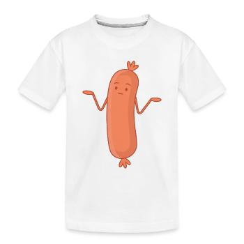 Bockwurst Wurst Achselzucken Wurscht Wurst Egal - Kinder Premium Bio T-Shirt - Weiß - Vorne