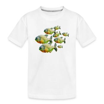Fische im Schwarm - Kinder Premium Bio T-Shirt - Weiß - Vorne