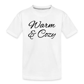 Warm & Cozy – Cuddly Autumn & Winter Lettering - Kids' Premium Organic T-Shirt - white - Front