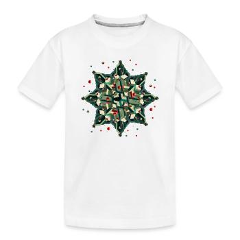 great poinsettia in geometric style - Kids' Premium Organic T-Shirt - white - Front