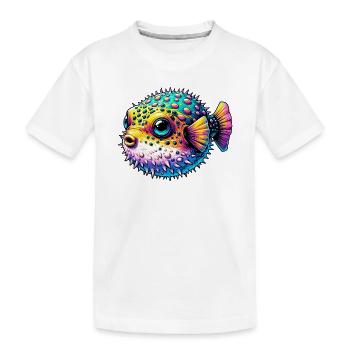 Kugelfisch - Kinder Premium Bio T-Shirt - Weiß - Vorne
