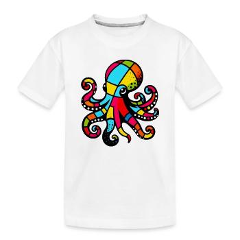 Krake - Kinder Premium Bio T-Shirt - Weiß - Vorne