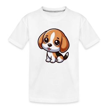 Chibi Beagle Chien - T-shirt bio Premium Enfant - blanc - Devant