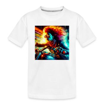 Cyberpunk Moto - Kids' Premium Organic T-Shirt - white - Front