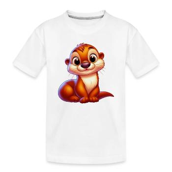 Otter - Kinder Premium Bio T-Shirt - Weiß - Vorne