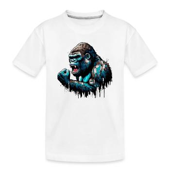 Gorilla - Kinder Premium Bio T-Shirt - Weiß - Vorne