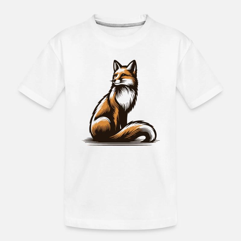 Fox - Kinder Premium Bio T-Shirt - Weiß