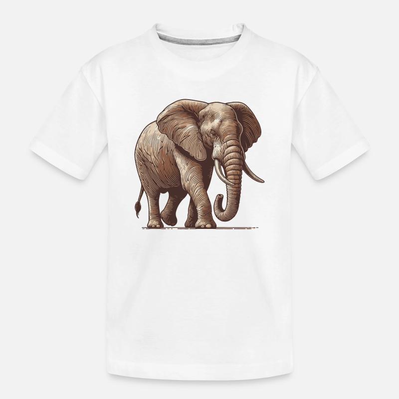 Elefant - Kinder Premium Bio T-Shirt - Weiß