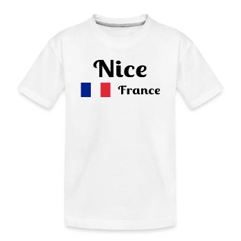 Nizza Frankreich - Stilvolle Drucke - Kinder Premium Bio T-Shirt - Weiß - Vorne