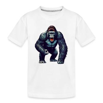 Gorilla - Kinder Premium Bio T-Shirt - Weiß - Vorne