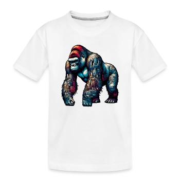 Gorilla - Kinder Premium Bio T-Shirt - Weiß - Vorne