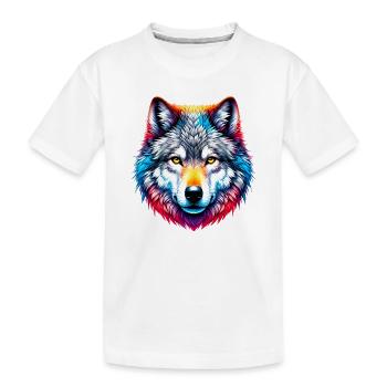 Wolf - Kinder Premium Bio T-Shirt - Weiß - Vorne
