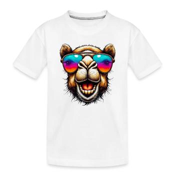 Kamel - Kinder Premium Bio T-Shirt - Weiß - Vorne